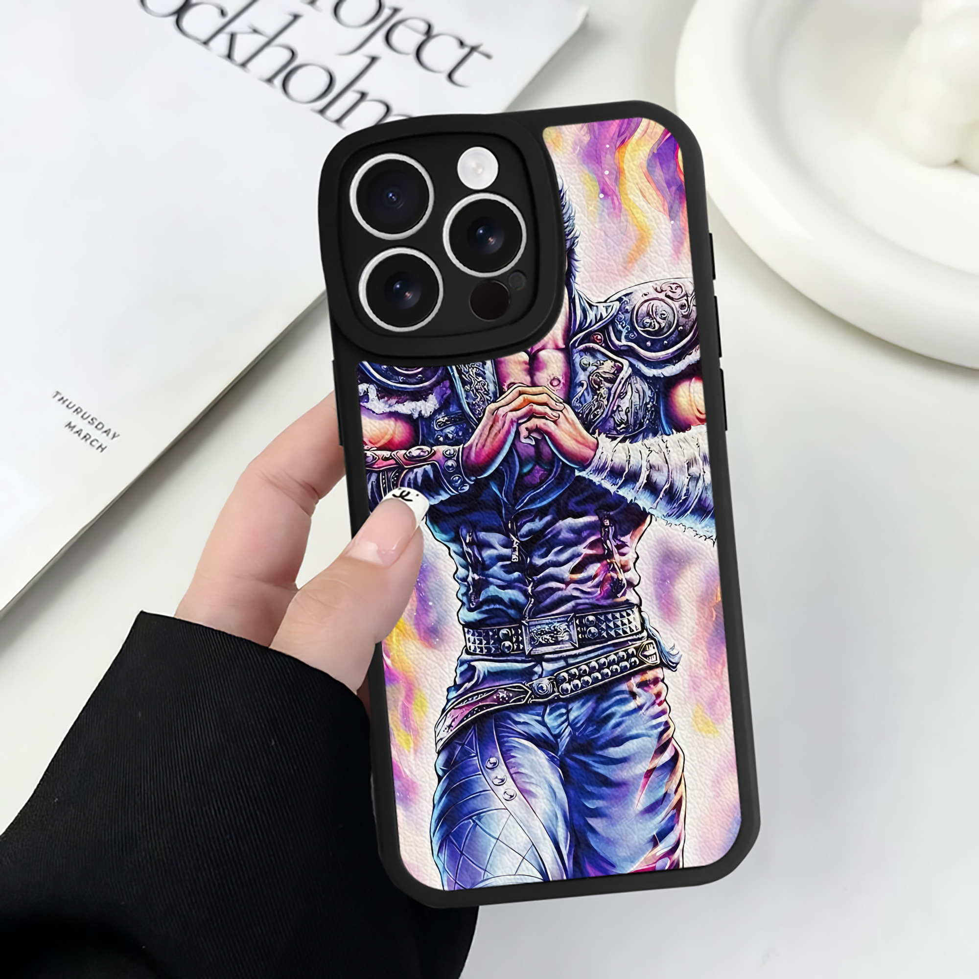 （画像用） 北斗の拳 Fist of the North Star 【iPhone 16シリーズ対応】シリコンスマホケース（レザー調） 材質：シリコン